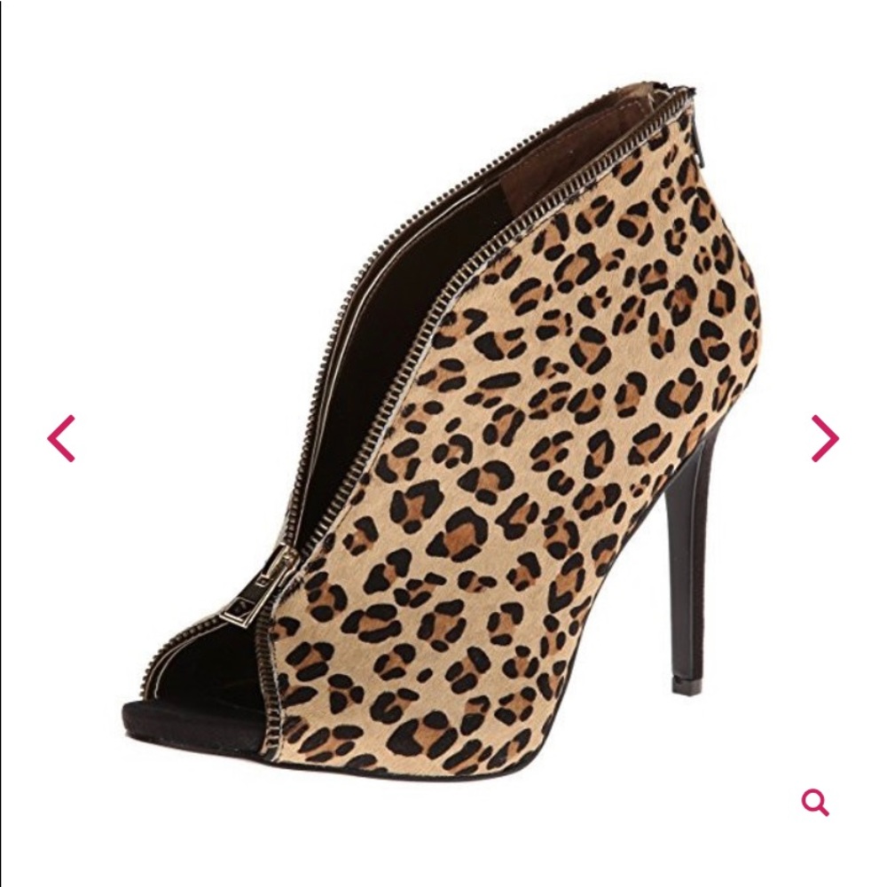 Carlos Santana Leopard Print Front Zipper Heels - image 3